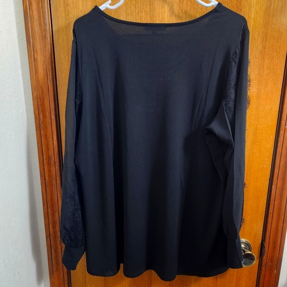 Adrianna Papell Black Top Women's Blouse Size 1X - Picture 5 of 8